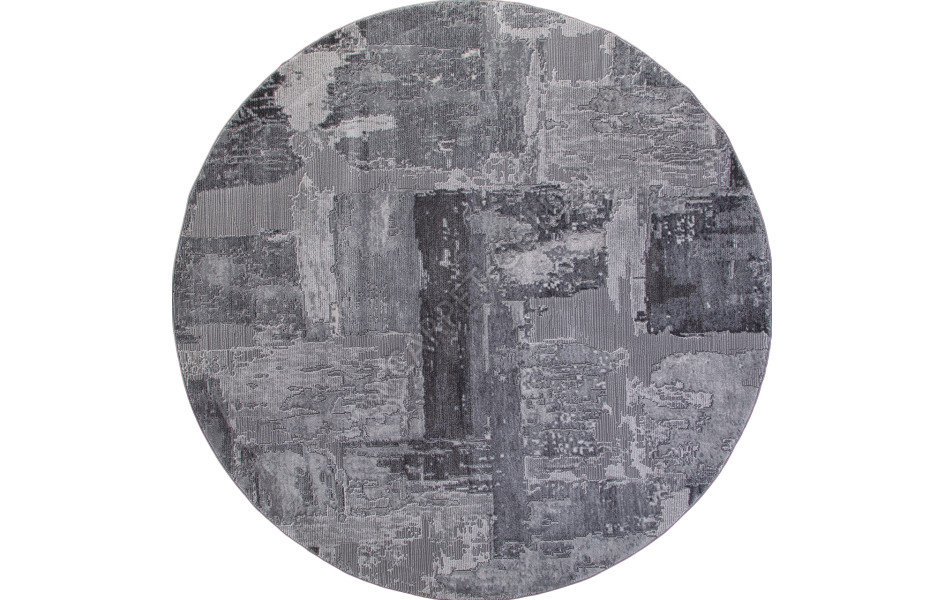 Ковер турецкий круглый 03758A GREY - коллекция ARMINA