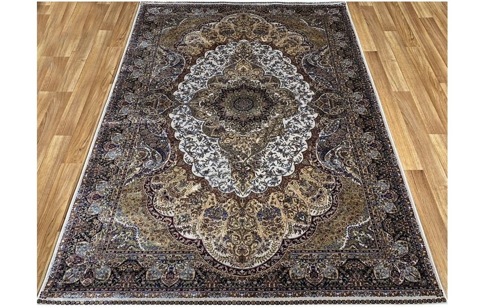 Турецкий ковёр шелковый QUM 2041-CRE-CRE 9054