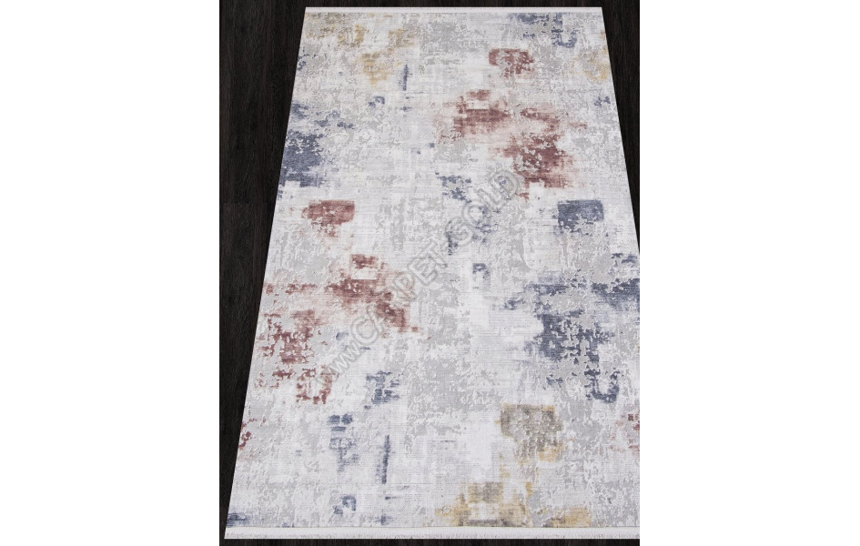 Ковер AB105A - GREY / RED - Прямоугольник - коллекция LOTUS